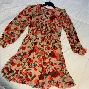 Floral Print Long Sleeve Dress